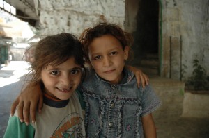 children in war zone