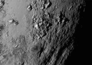 Pluto reflecting the light of the sun